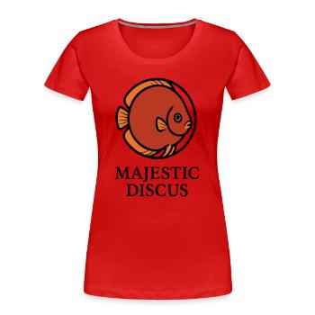 Majestätischer kreisförmiger Diskusfisch-Logo - Frauen Premium Bio T-Shirt -  - Vorne - Mia (176cm)