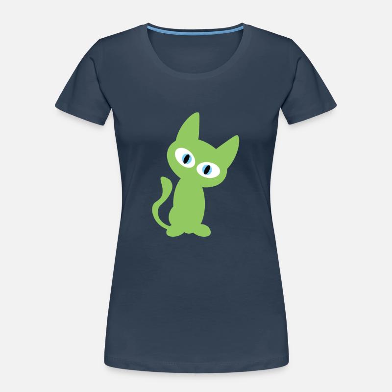 Conception de chat vert T-shirt bio Premium Femme