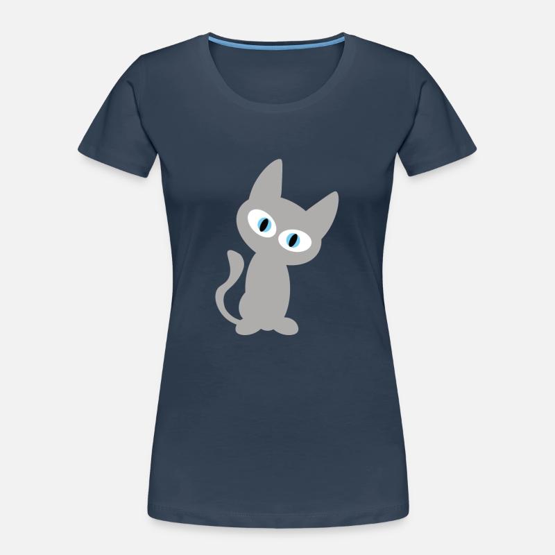 Graue Katze oder Kater als cooles Katzen Design Frauen Premium Bio T-Shirt
