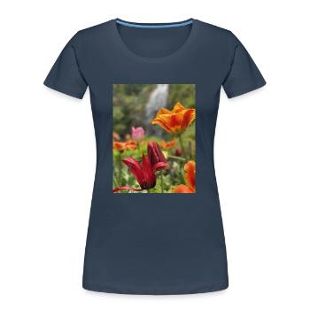 Tulpen bunt - Frauen Premium Bio T-Shirt -  - Vorne - Mia (176cm)