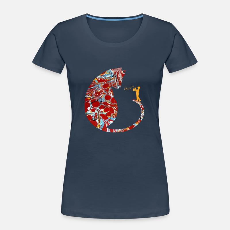 chat avec saxophone e 251 T-shirt bio Premium Femme
