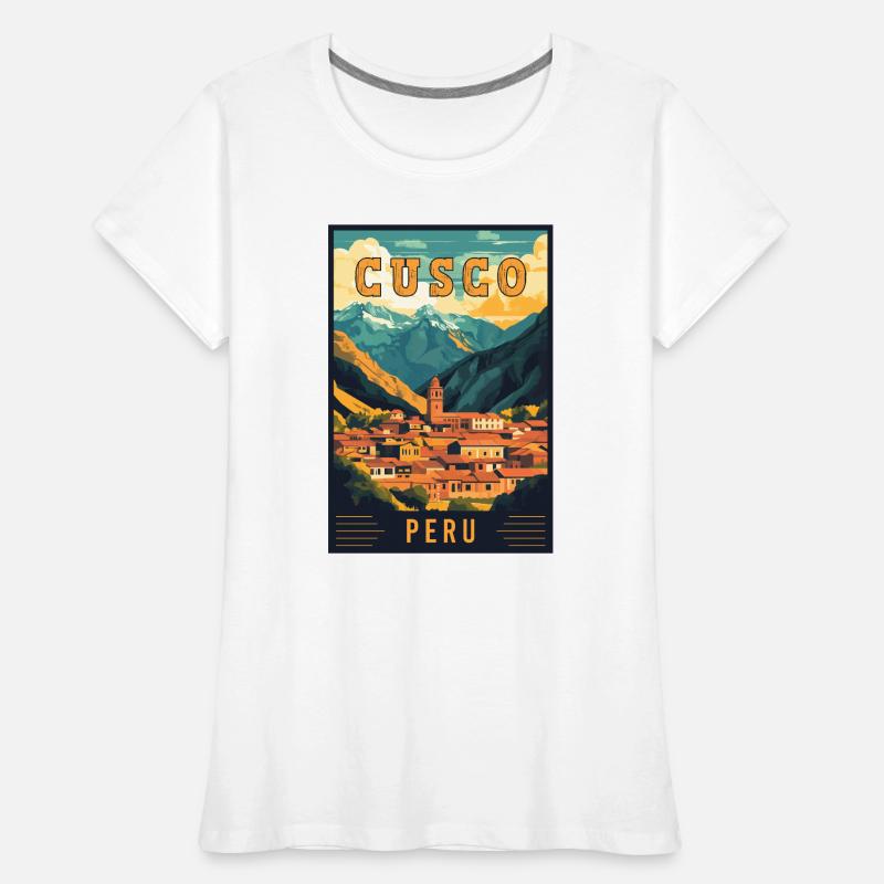 Entdecken Sie das lebendige Cusco in Peru – Reisekunst Frauen Premium Bio T-Shirt