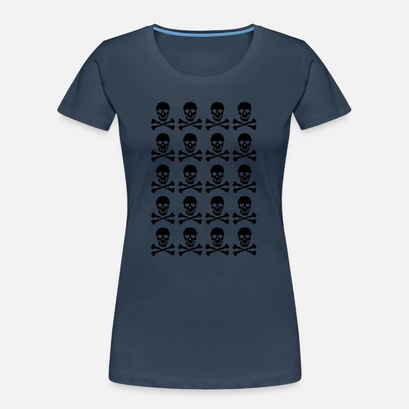 pixelated skulls pattern Women's Premium Organic T-Shirt
