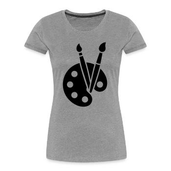 Painting, Color Palette, Brush, Art Icon - Women's Premium Organic T-Shirt -  - Front - Mia (176cm)