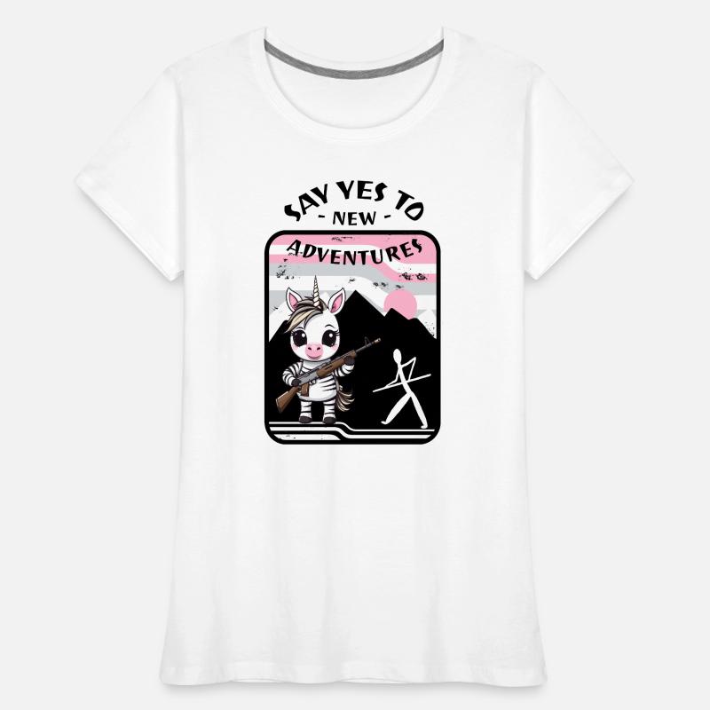 Zebra Einhorn Frauen Premium Bio T-Shirt
