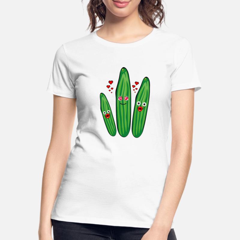 Trio de concombre,Concombre,Concombre,Concombre,Concombre,Concombre,Cœurs,Amour T-shirt bio Premium Femme