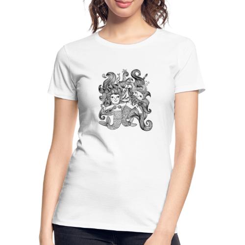 Meerjungfrau und Meerjungmann happy together! - Frauen Premium Bio T-Shirt