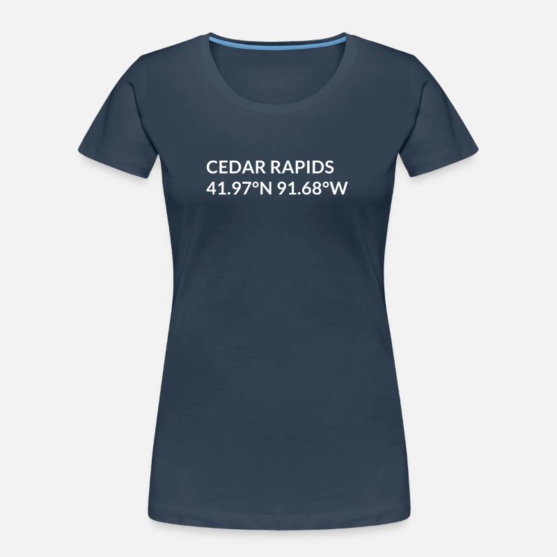Cedar Rapids, Iowa, USA Coordinates Women's Premium Organic T-Shirt
