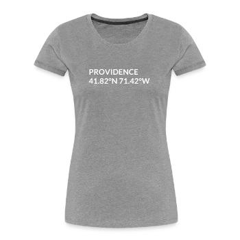Providence, Rhode Island, USA Coordinates - Women's Premium Organic T-Shirt - navy - Front - Mia (176cm)