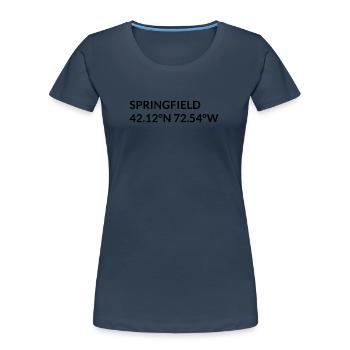 Springfield Massachusetts USA Koordinaten - Frauen Premium Bio T-Shirt -  - Vorne - Mia (176cm)