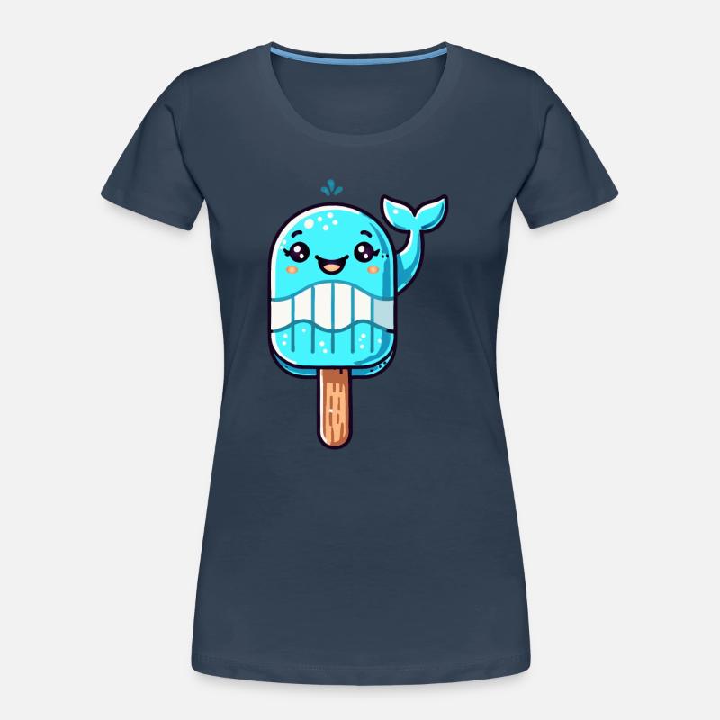Ein Eis in Form eines lächelnden Walfischs Frauen Premium Bio T-Shirt