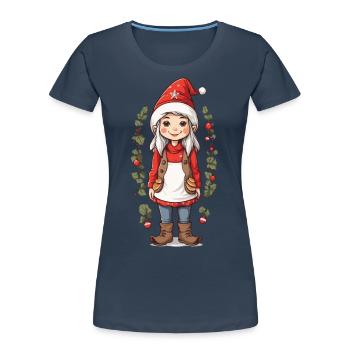 Noël nordique Gnome elfe Mama Gnome Design - T-shirt bio Premium Femme -  - Devant - Mia (176cm)