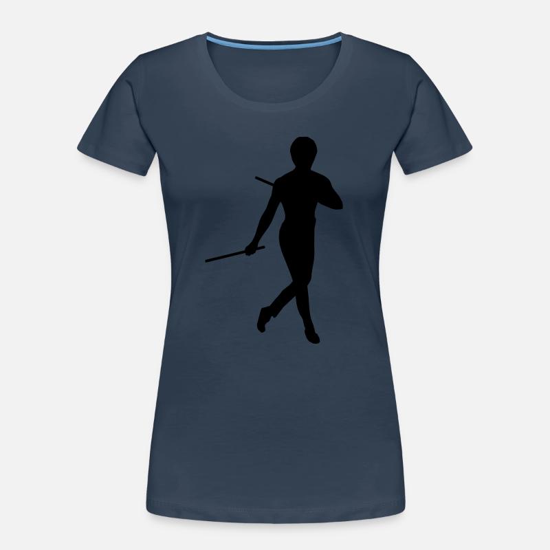 Bruce Lee Kung Fu Escrima Schattenfigur Frauen Premium Bio T-Shirt