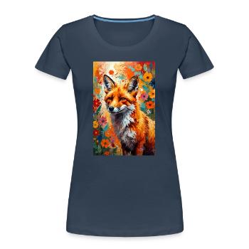 Fox flowers abstract fox lover gift - Women's Premium Organic T-Shirt -  - Front - Mia (176cm)
