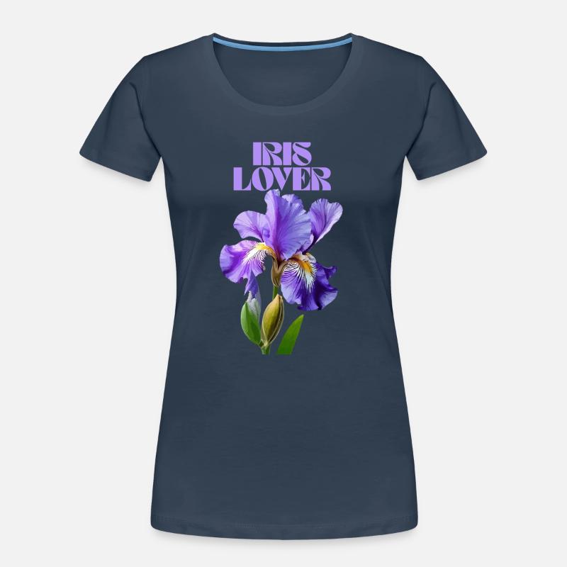 Lila Irisblume Botanisches Design Frauen Premium Bio T-Shirt