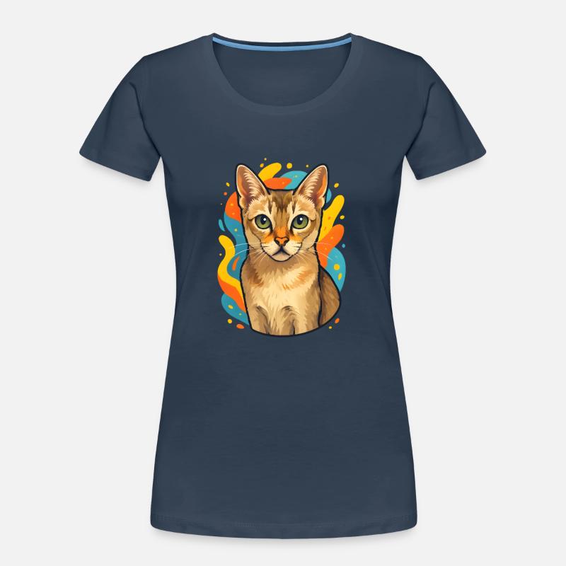 Explosion de couleurs de chat de Singapura T-shirt bio Premium Femme