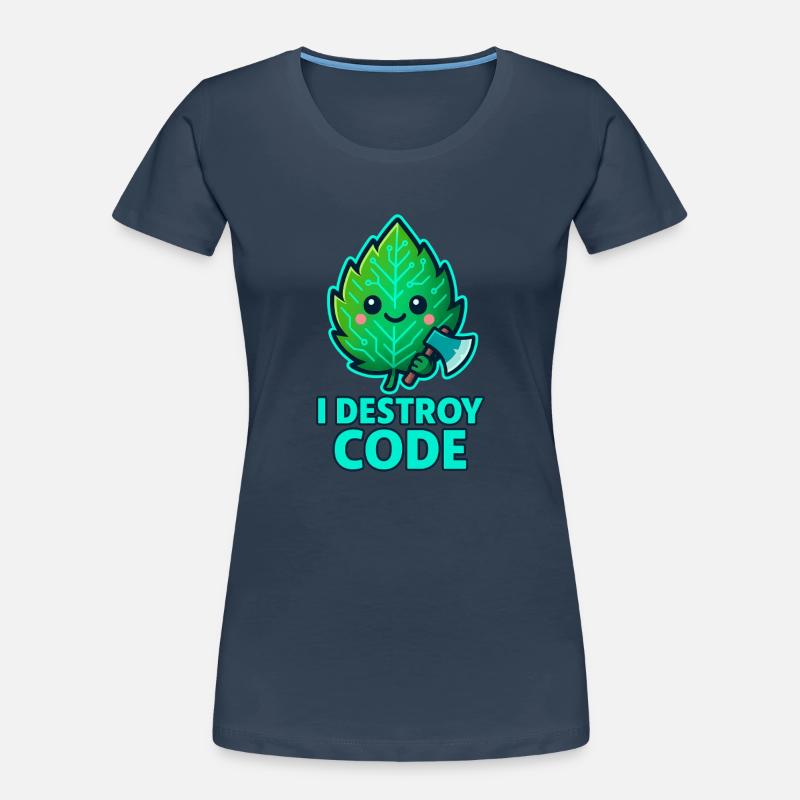 Grünes Blatt Code-Krieger Frauen Premium Bio T-Shirt