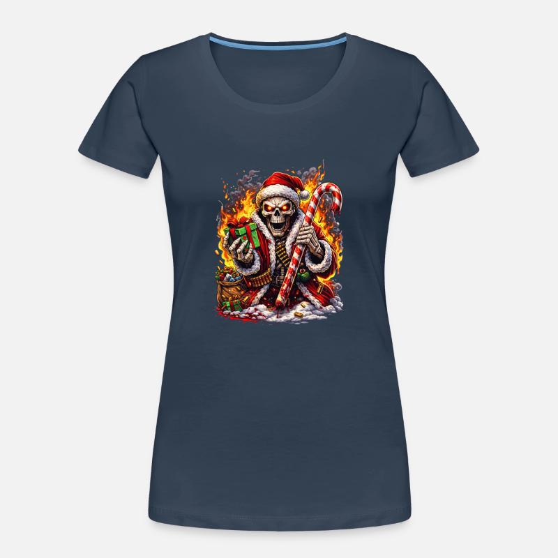 Squelette de Feu avec Canne d’Orge T-shirt bio Premium Femme