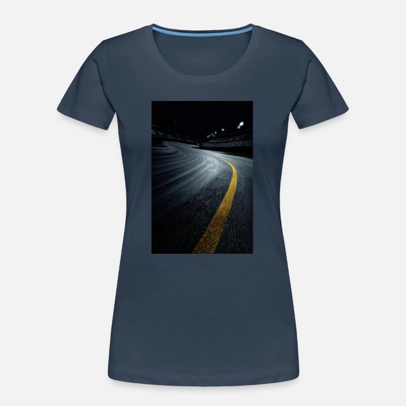 Courbe nocturne de la piste de course T-shirt bio Premium Femme