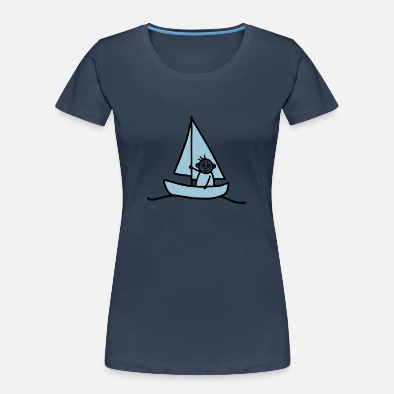 Sailing man - Segelboot - V2 Frauen Premium Bio T-Shirt