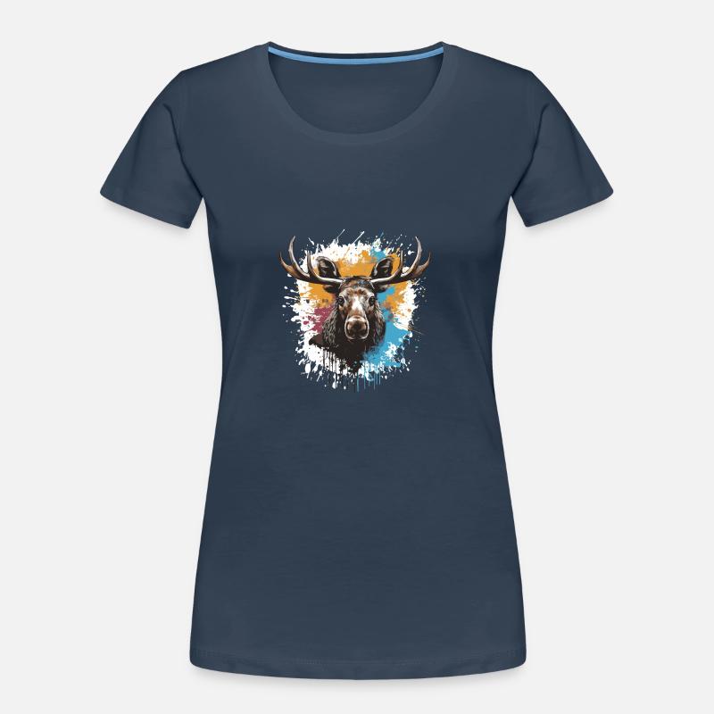 Moose Pop Art Head Women's Premium Organic T-Shirt
