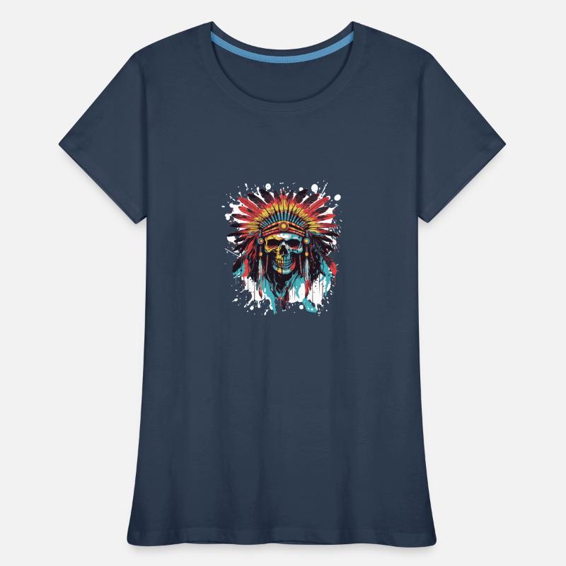 Apache Skull Indian Pop Art Women's Premium Organic T-Shirt