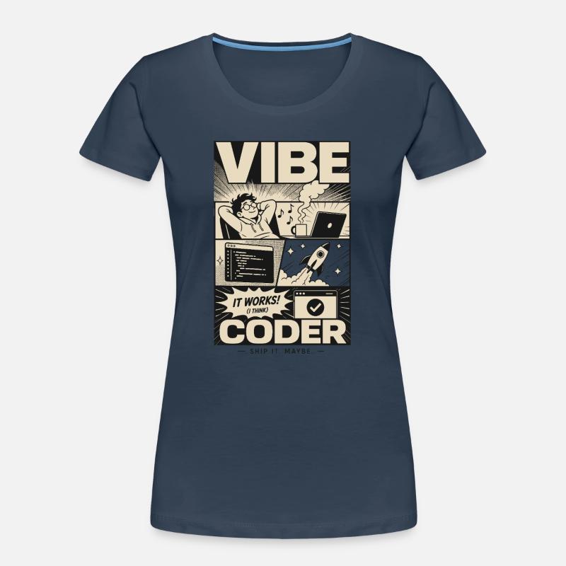 Vibe Coder Programmer Humor Women's Premium Organic T-Shirt