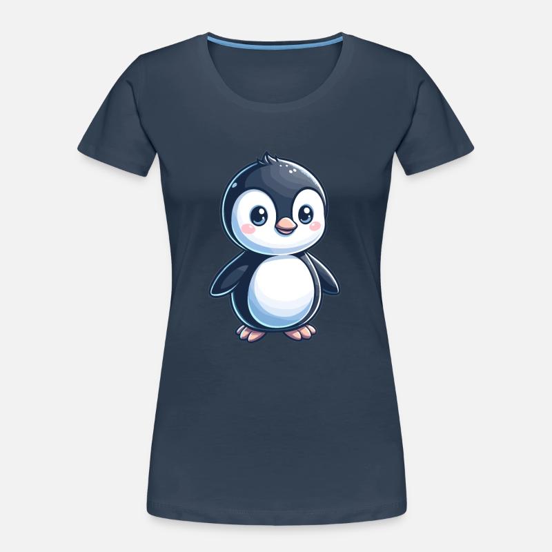 kindlich gestalteter Pinguin Frauen Premium Bio T-Shirt