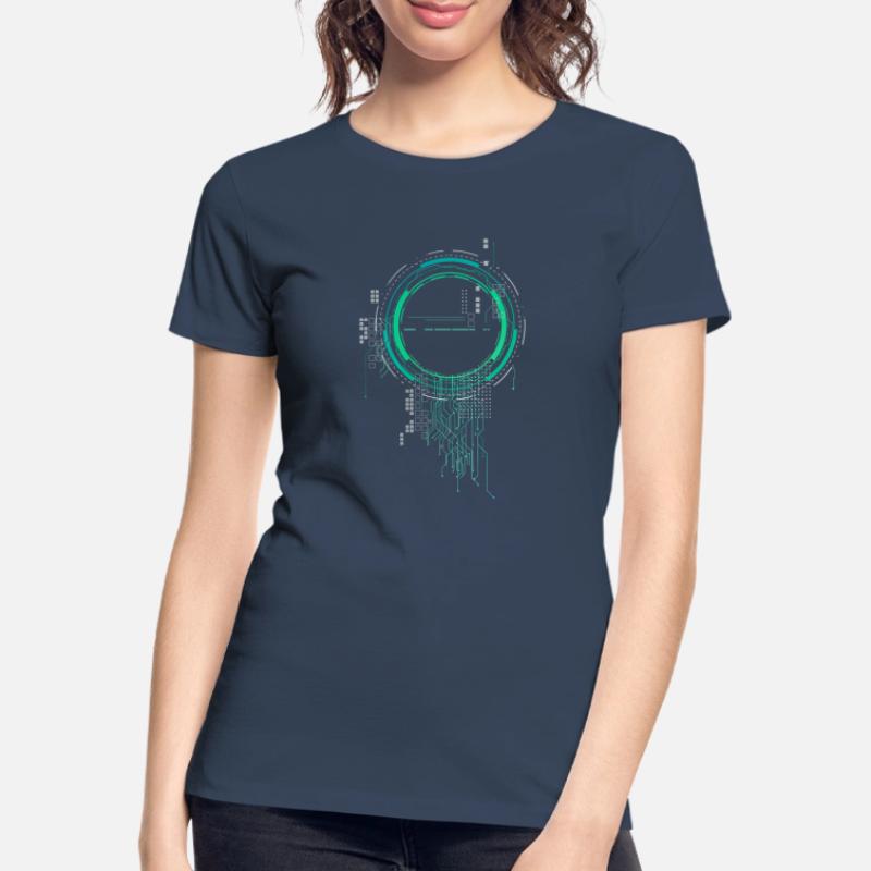 CPU PC PCB Spaceship Code Nerd PC Pixel Coder Women's Premium Organic T-Shirt