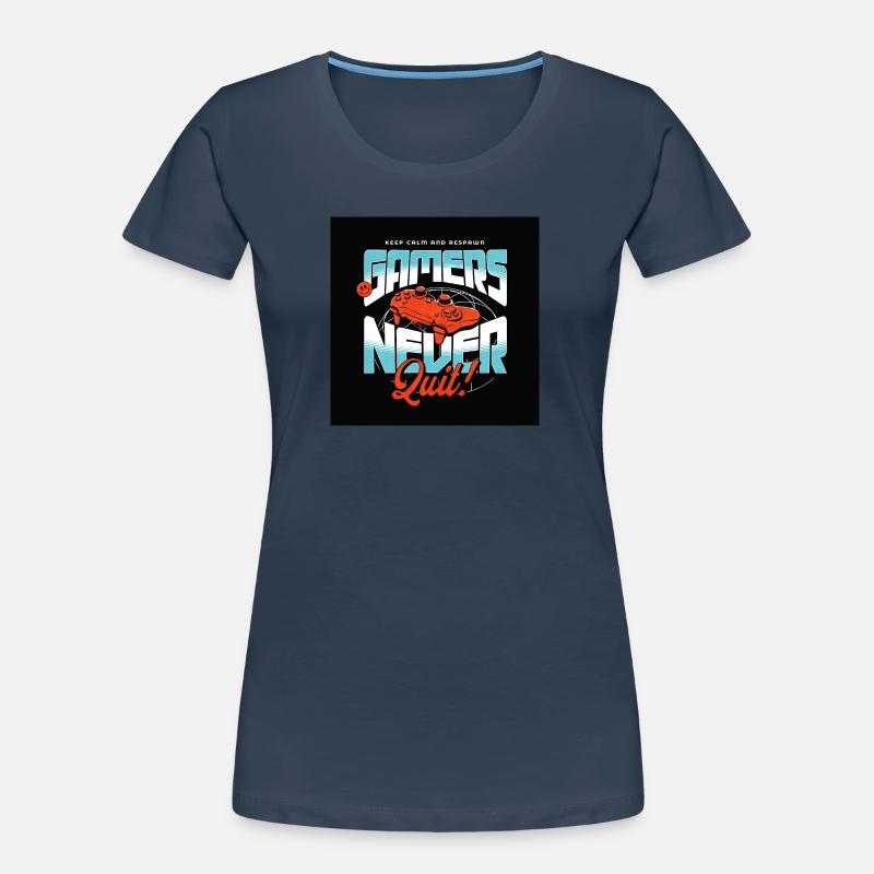 Gamers Never Quit Controller Frauen Premium Bio T-Shirt