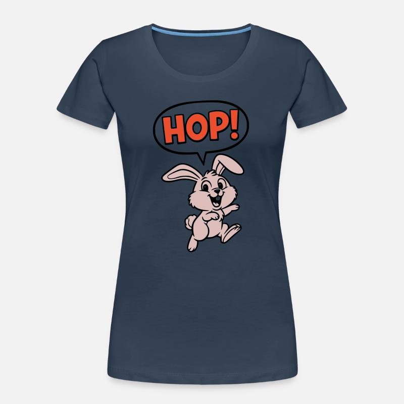 HOP! Bunny Jumping Comic Action Vector Women's Premium Organic T-Shirt