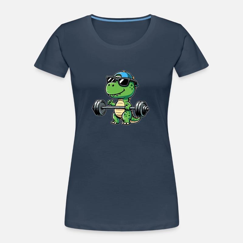 T-Rex Workout: Dinosaur Bench Press for Women's Premium Organic T-Shirt