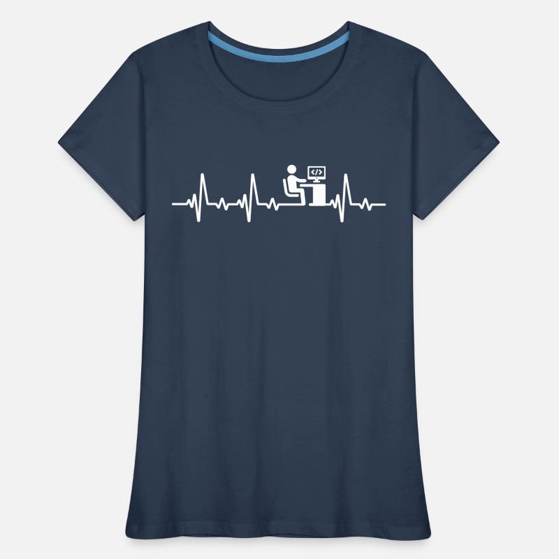 Programmeur Heartbeat Code Computer Scientist T-shirt bio Premium Femme