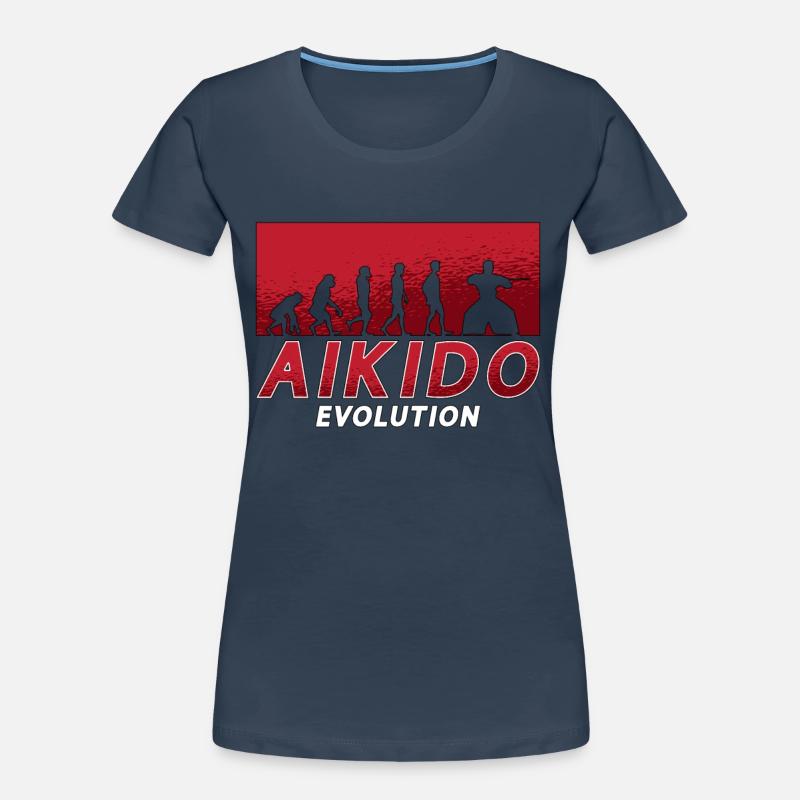 Aikido Evolution Fighter Martial Arts Judo Samurai Frauen Premium Bio T-Shirt