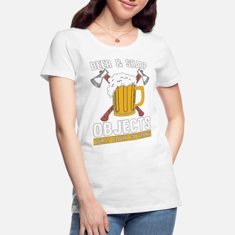 Axe Throwing Beer & Sharp Objects Hatchet Thrower Women's Premium Organic T-Shirt