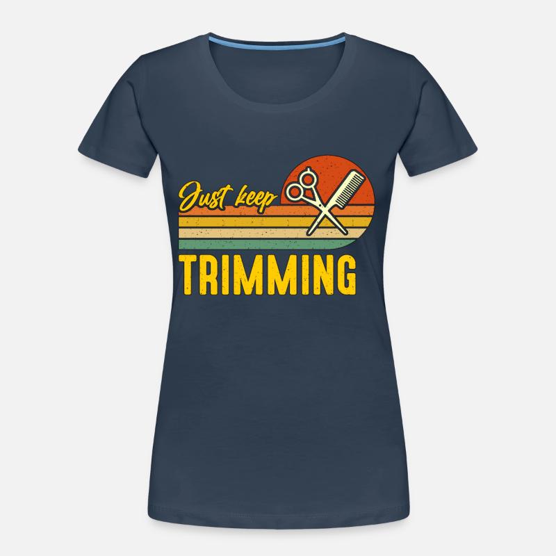 Le coiffeur continue de couper la coupe de cheveux rétro T-shirt bio Premium Femme