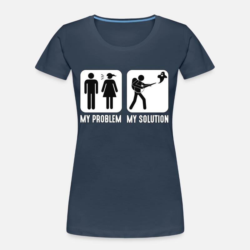 Ghost Hunter My Problem My Solution Pictogram Dad Frauen Premium Bio T-Shirt