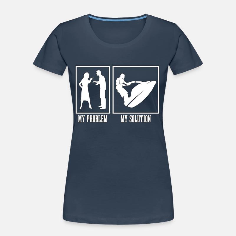 Jet Skier My Problem My Solution Pictogram Dad Mom Frauen Premium Bio T-Shirt