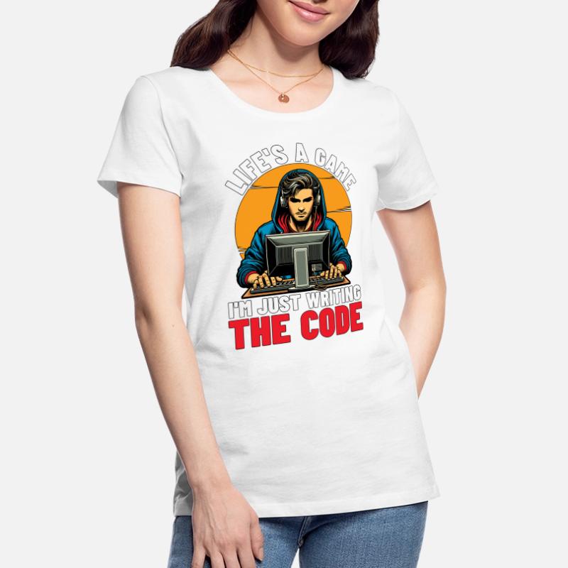 Coder Life’s A Game Je ne suis qu’un développeur Web Coders T-shirt bio Premium Femme
