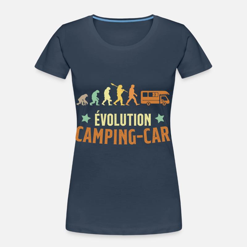 Evolution Camping Car Humor Geschenk Frauen Premium Bio T-Shirt