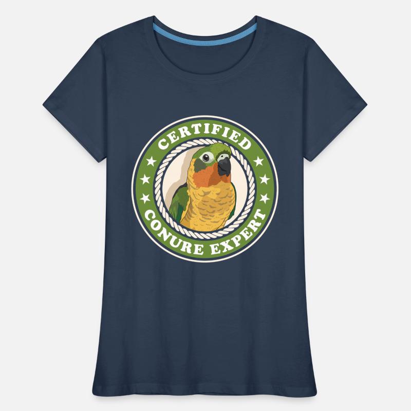 Conure Experte Papageien Conures Geschenk Frauen Premium Bio T-Shirt