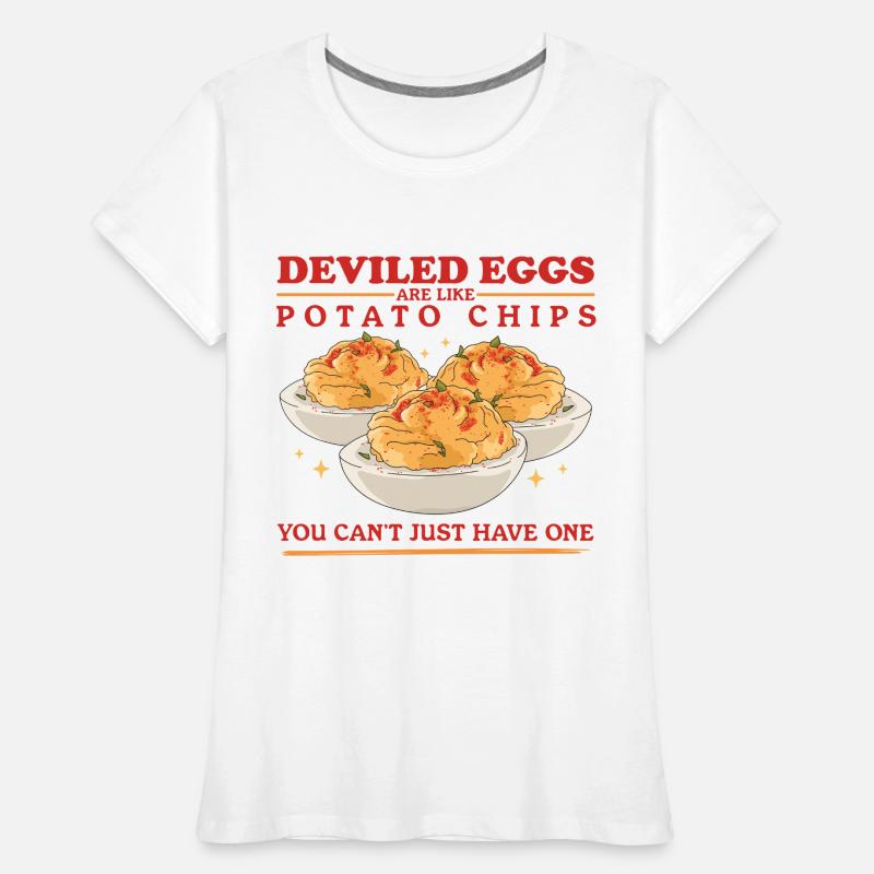 Gefüllte Eier Deviled Eggs Geschenke Frauen Premium Bio T-Shirt