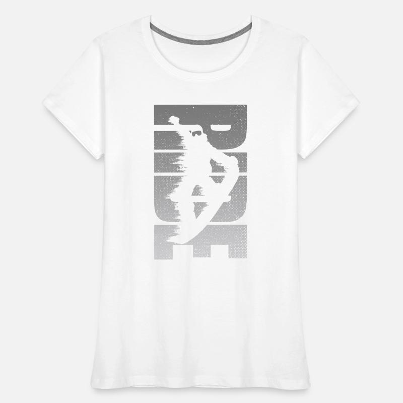 Snowboarding Retro Snowboarder Ride Distressed Frauen Premium Bio T-Shirt