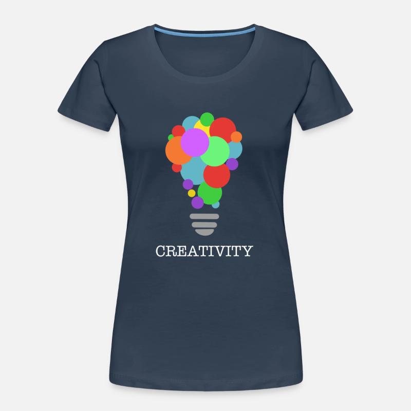 CREATIVITY lightbulb with white print Frauen Premium Bio T-Shirt