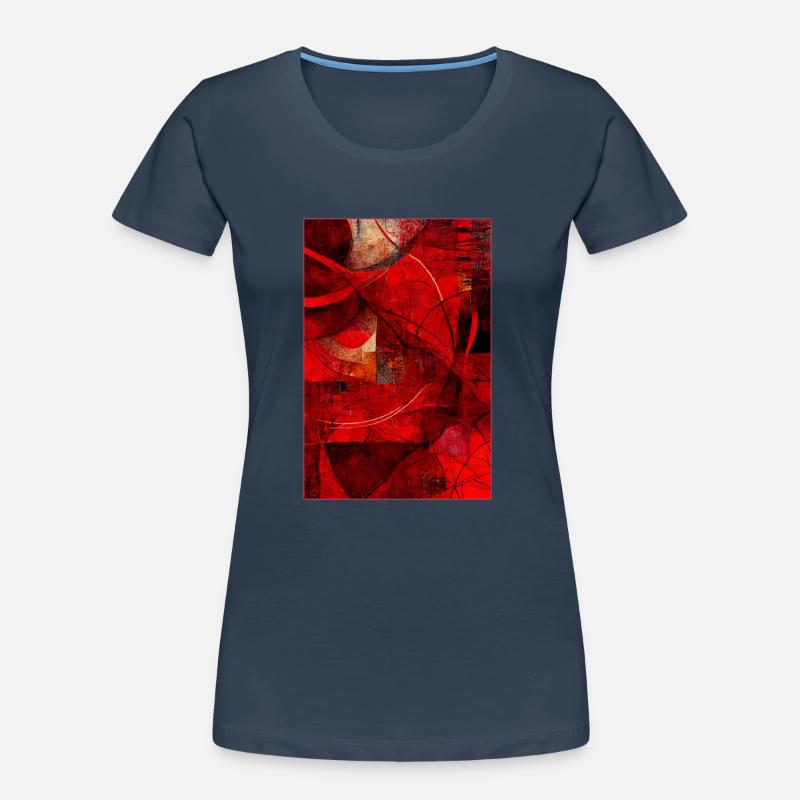Fabric red pattern abstract Frauen Premium Bio T-Shirt