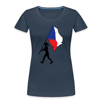 Flag Czech Republic woman walking - Women's Premium Organic T-Shirt -  - Front - Mia (176cm)