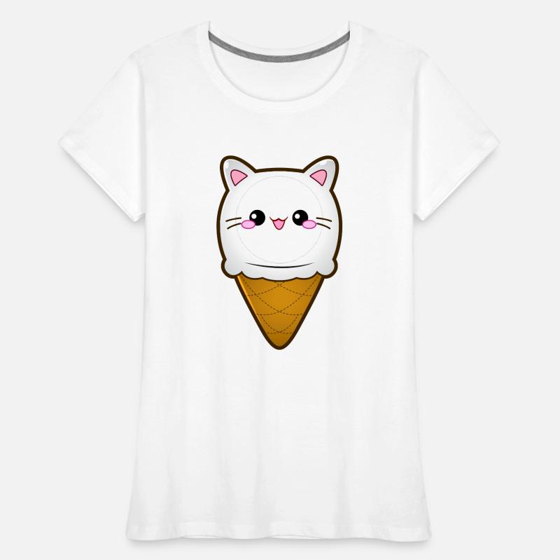 Ice Cream Cat Eiscreme Eis Katze Vanille Eiskugel Frauen Premium Bio T-Shirt