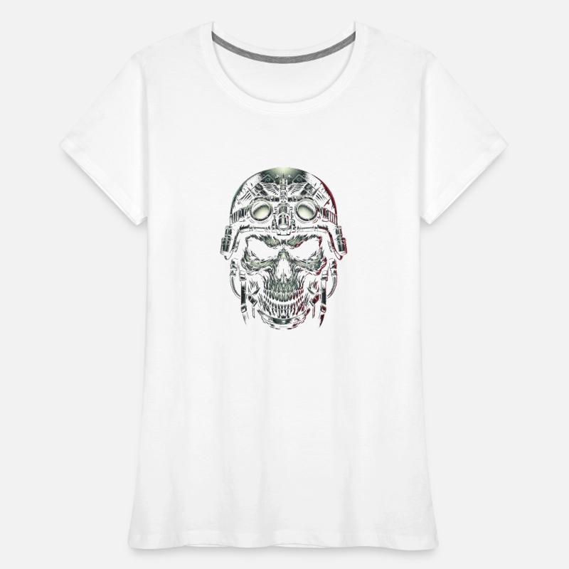 Pilotenschädel Pilot Frauen Premium Bio T-Shirt
