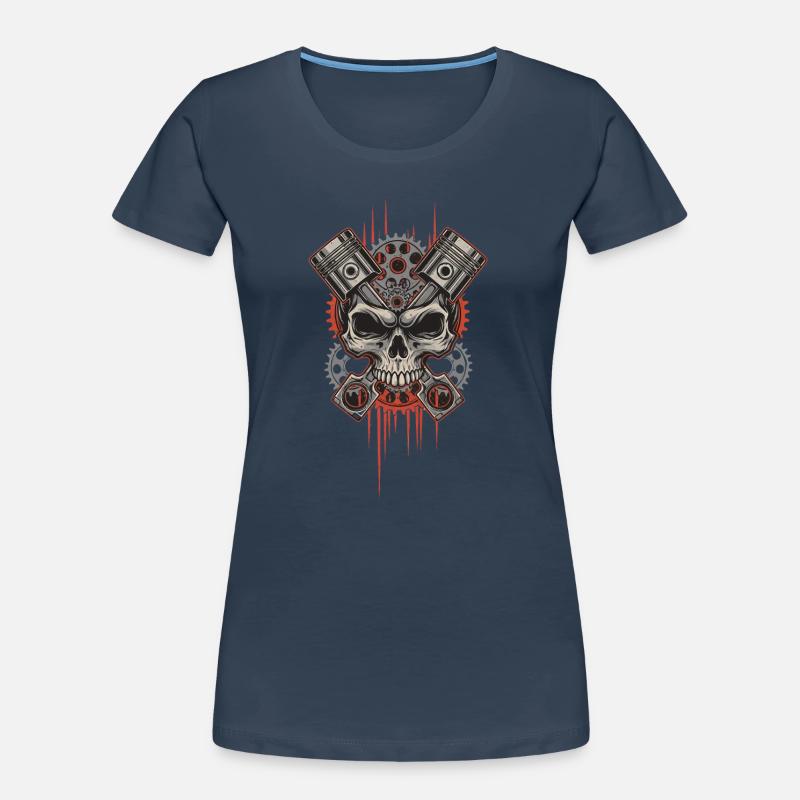 Skull Engine Steampunk Tuning T-shirt bio Premium Femme