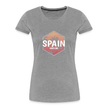 Barcelona Strandurlaub Souvenir - Frauen Premium Bio T-Shirt - Navy - Vorne - Mia (176cm)